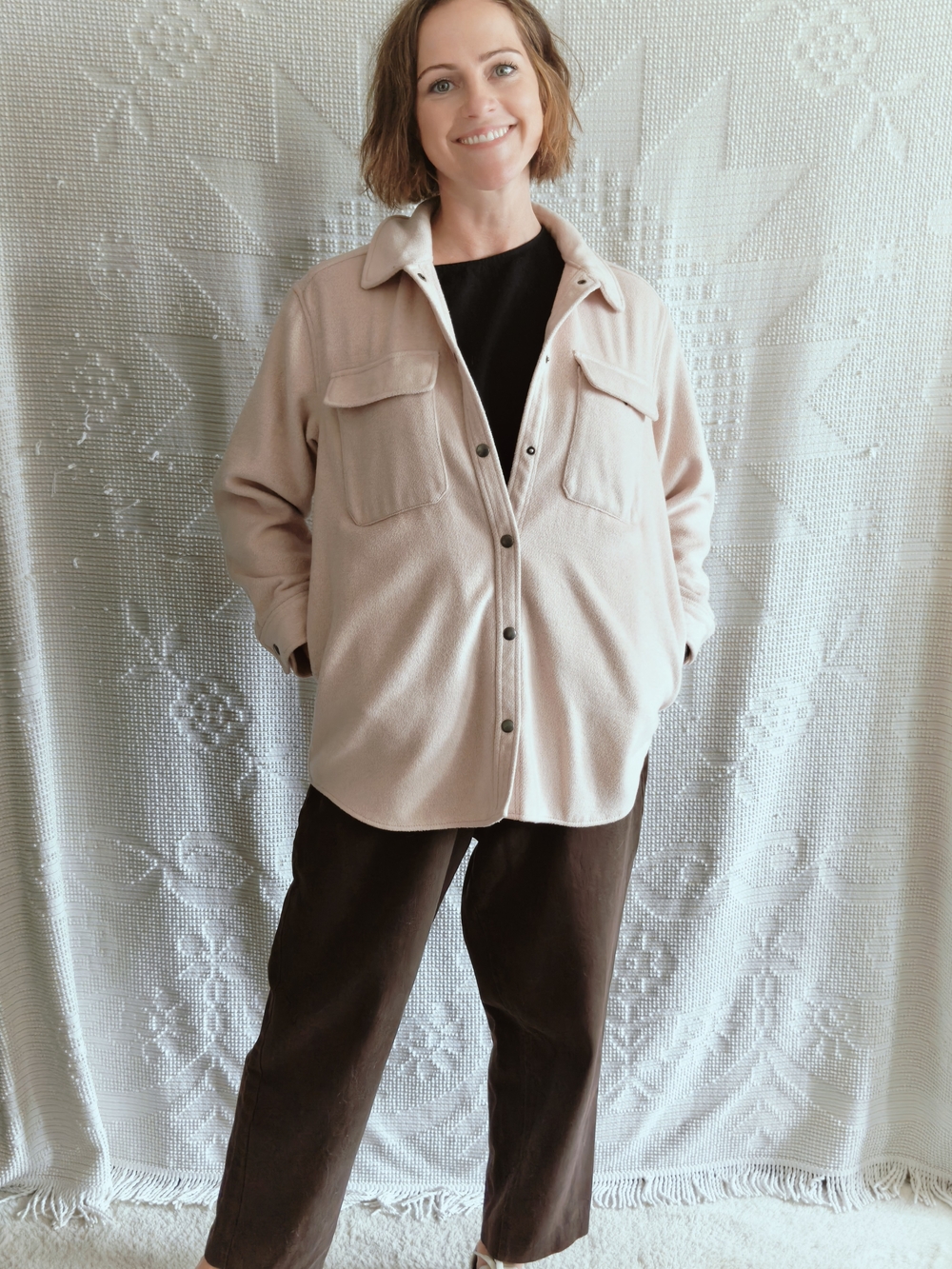 Old Navy | Light Pink Soft Shacket Button Front | Size Small | Pastel Cozy